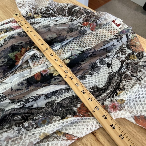 Kamana Cardigan Size S Floral Mixed Media Artsy Boho Fairy Lagenlook Open Duster - Picture 10 of 12